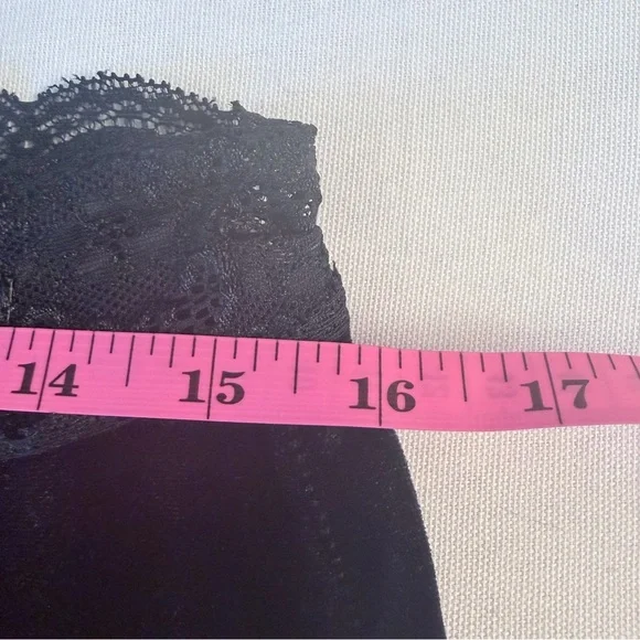 Black Velvety Lace Trim Bootcut Hippie Bohemian Festival Artsy Stretchy Pant M - Picture 10 of 10